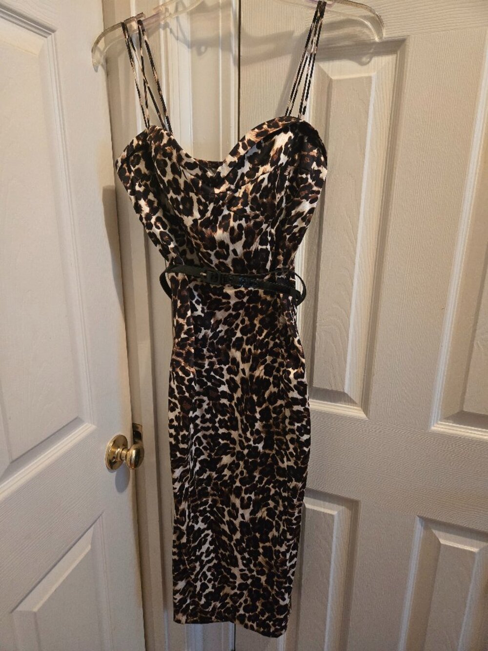 Stop Staring leopard wiggle dress, Medium, EUC